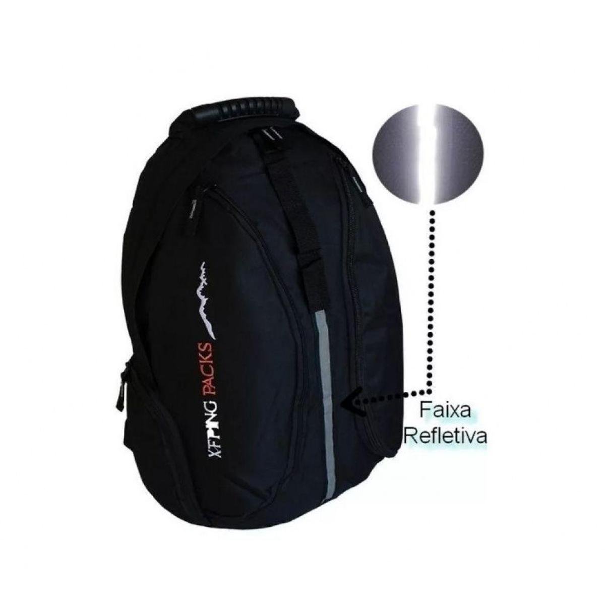 Mochila Escolar Masculina Resistente Chuva Preta Refletiva 18 Litros - Preto+Chumbo Menor preço em Mochila Escolar Masculina Resistente Chuva Preta Refletiva 18 Litros - Preto+Chumbo