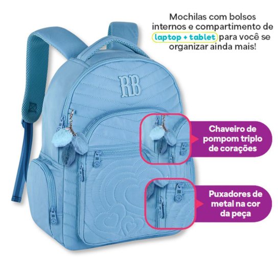 Kit Mochila Feminina Mochila Escolar Jeans Mochila Feminina
