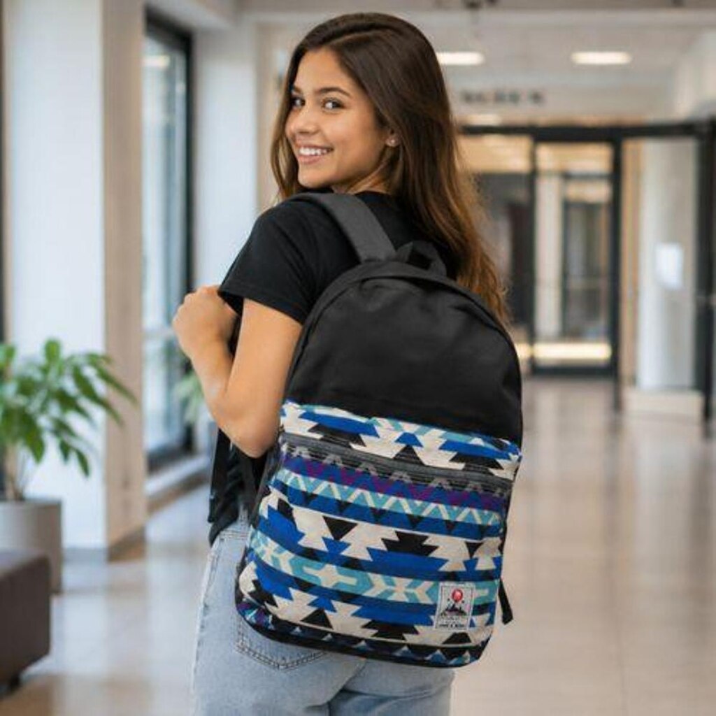 Mochila Escolar Republic Vix Estampa Étnica Bolso Frontal