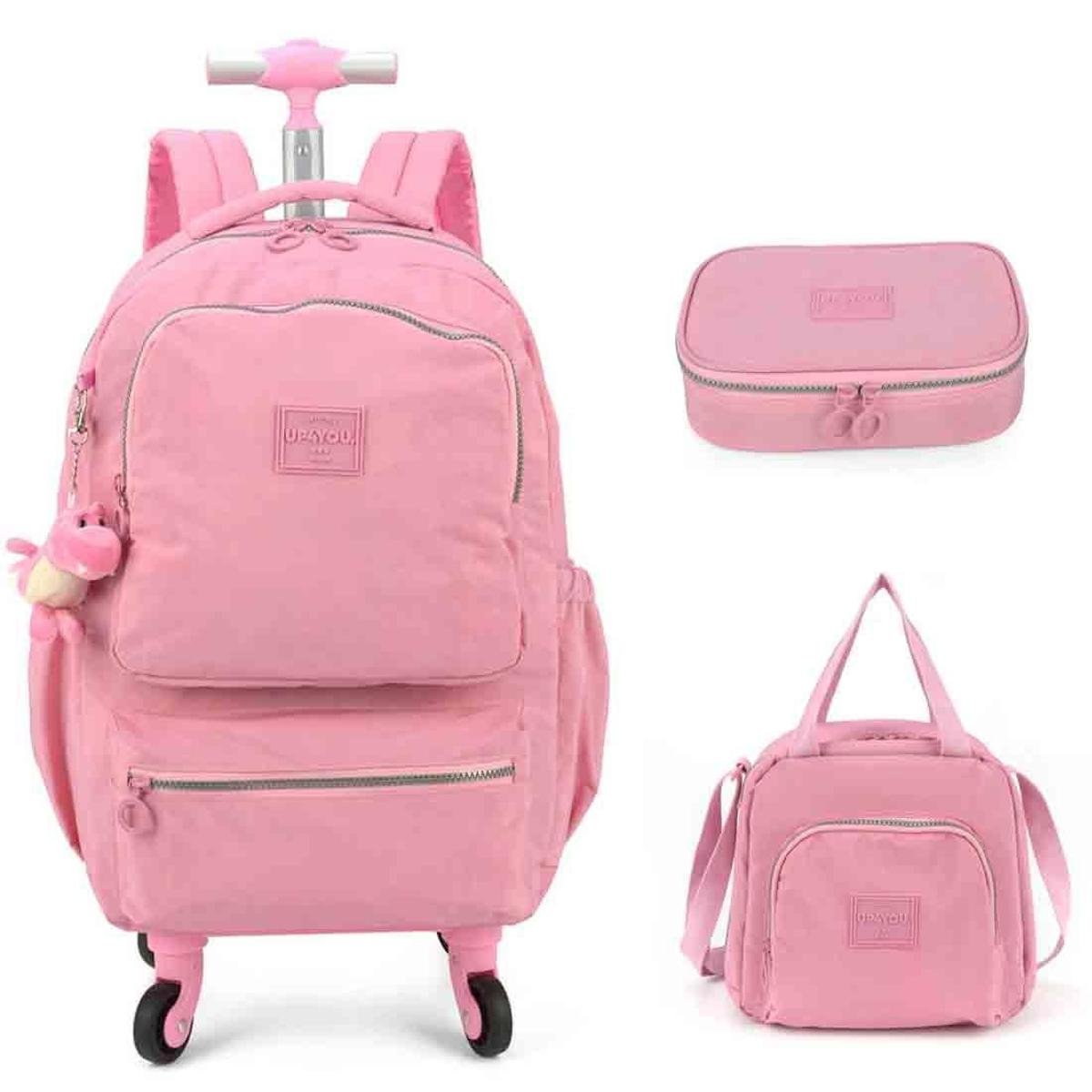 Mochila Escolar Rodinhas 360 Graus Up4You Com Lancheira e Estojo 100 ...