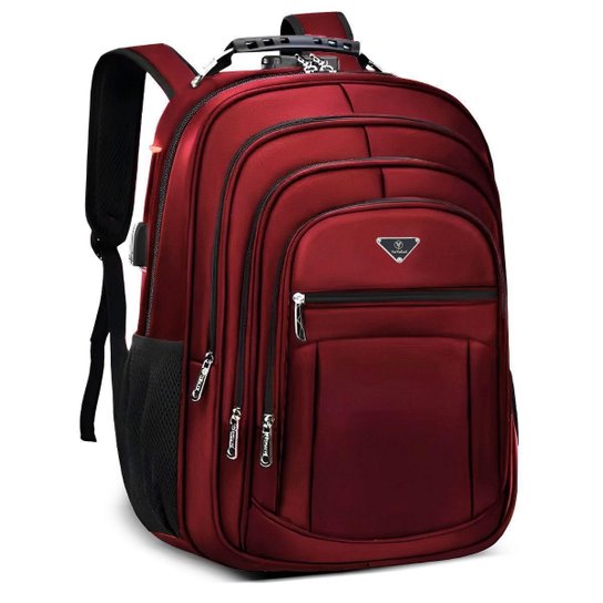 Mochila Executiva Notebook Impermeável Reforçada Senha Antifurto Faculdade Trabalho com Porta USB