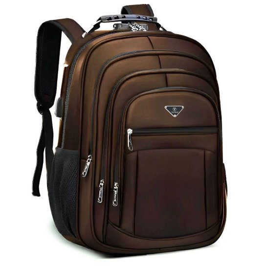Mochila Executiva Notebook Impermeável Reforçada Senha Antifurto Faculdade Trabalho com Porta USB