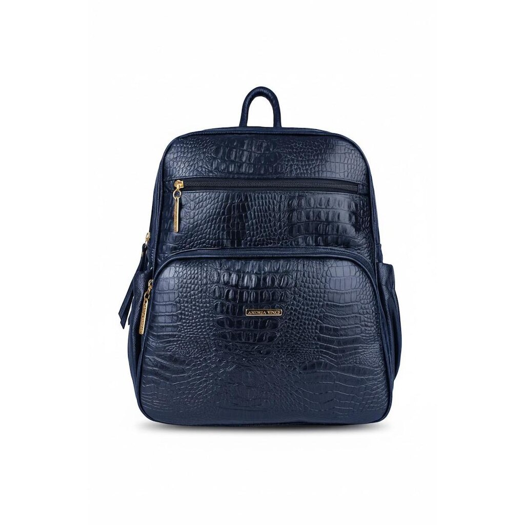Mochila feminina de couro croco Zaya