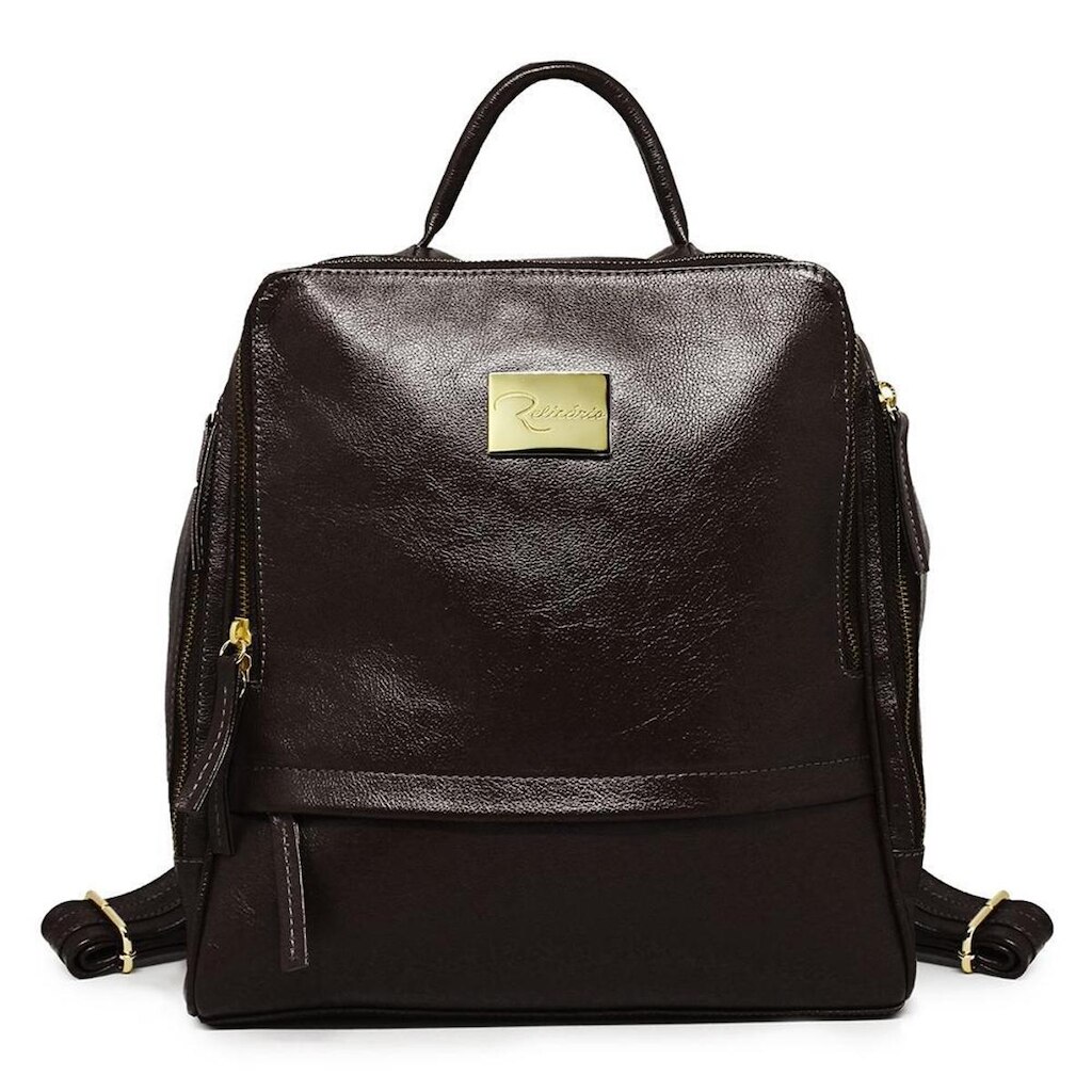 Mochila Feminina de Couro Liz  - Preto