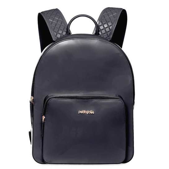 Mochila Feminina em PVC - PJ2032 - Petite Jolie - Preto