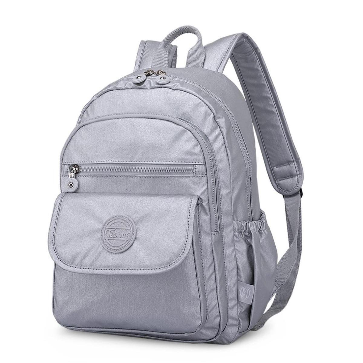 Mochila Feminina Notebook Tecido Molinho Resistente Leve Trabalho Escola - Prata Menor preço em Mochila Feminina Notebook Tecido Molinho Resistente Leve Trabalho Escola - Prata
