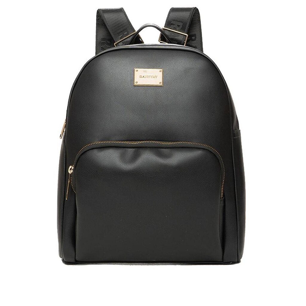 Mochila Feminina Rafitthy Com Bolso Frontal Preto