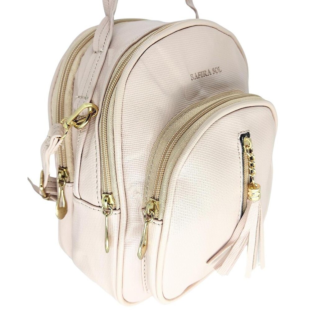 Mochila Glamour Pequena Vira Bolsa Transversal Tiracolo Feminina