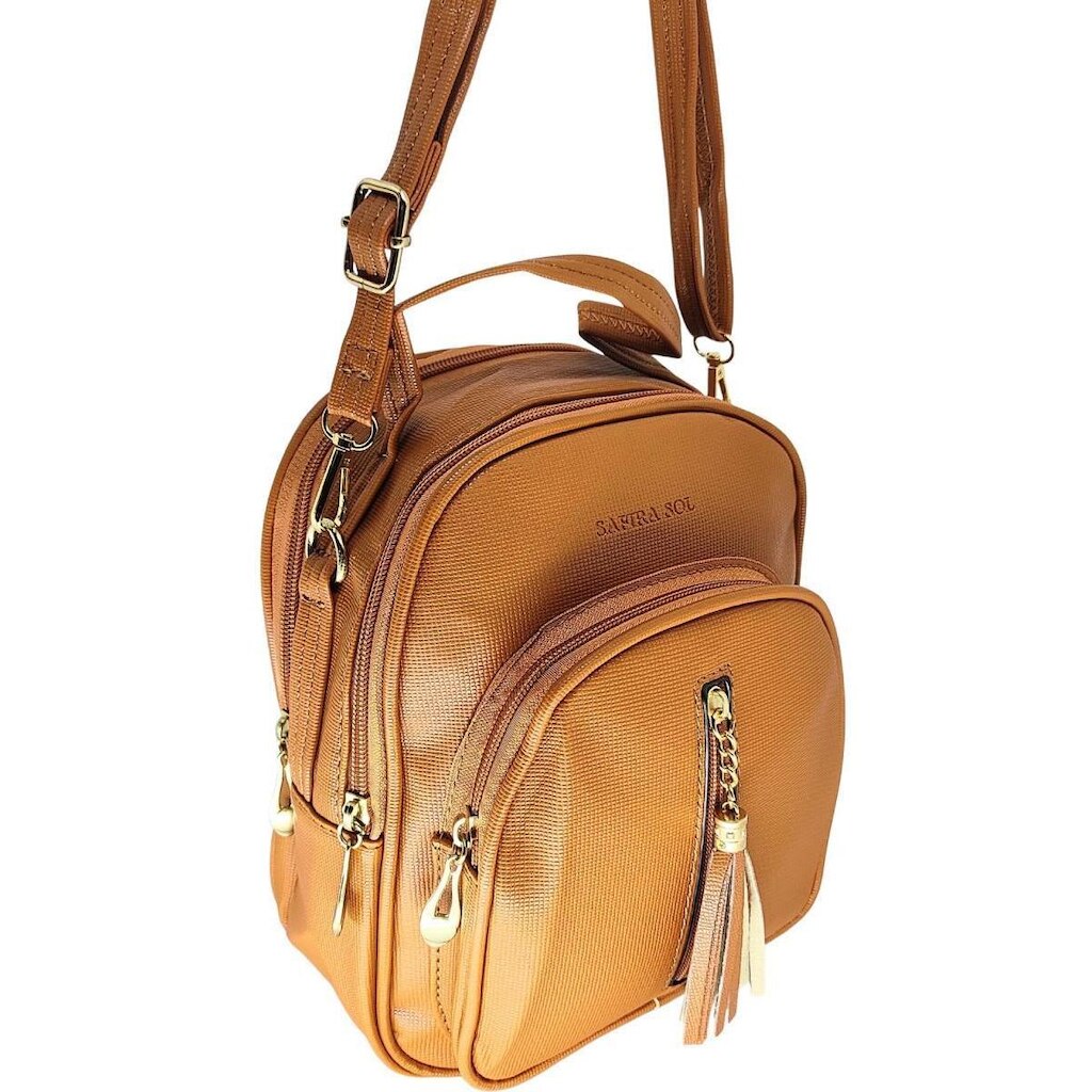Mochila Glamour Pequena Vira Bolsa Transversal Tiracolo Feminina