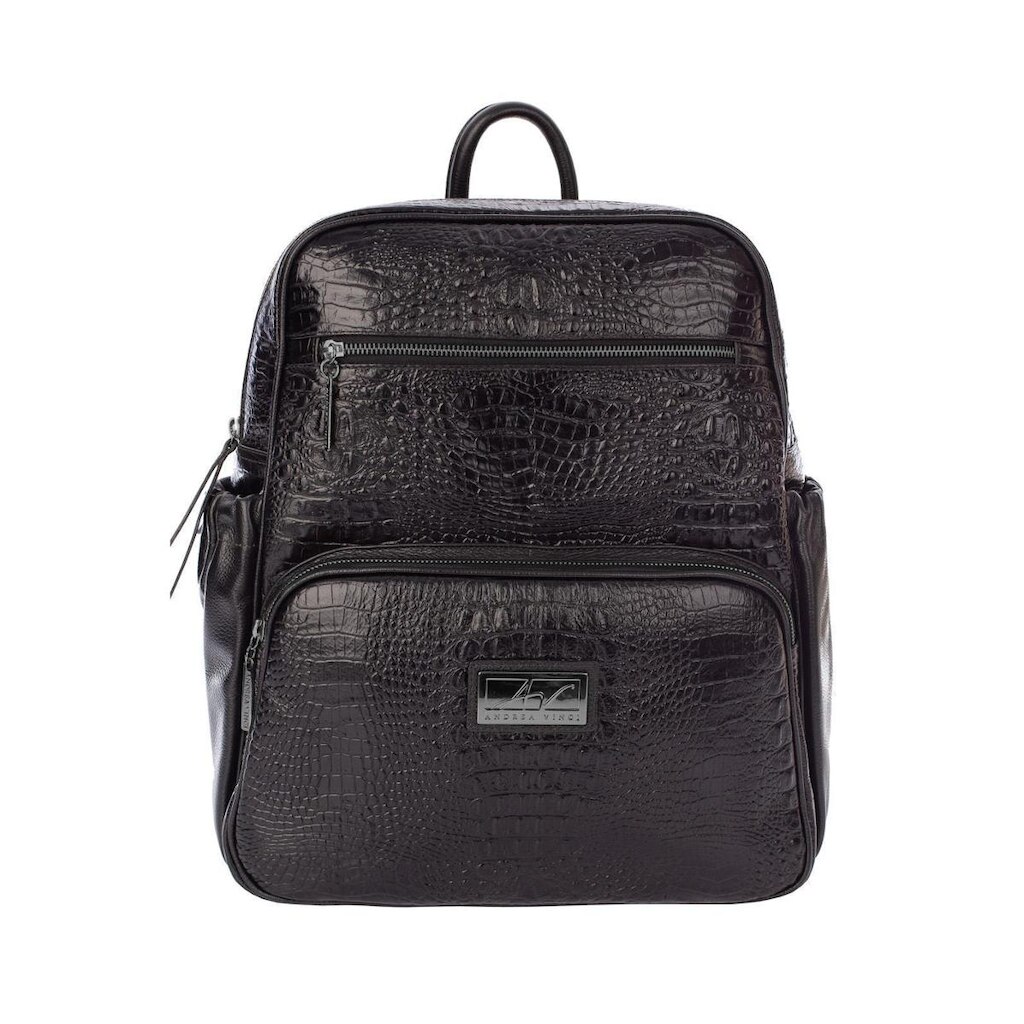 Mochila grande de couro croco grafite Zooey