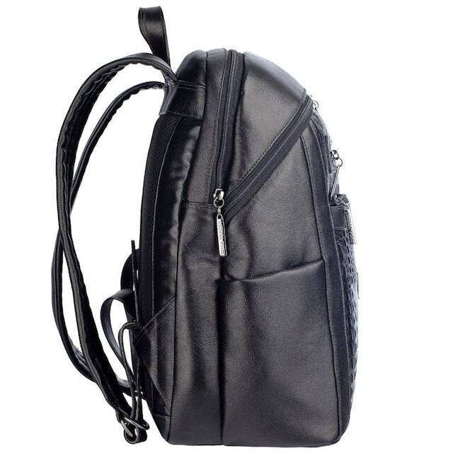 Mochila grande feminina de couro croco Montanna