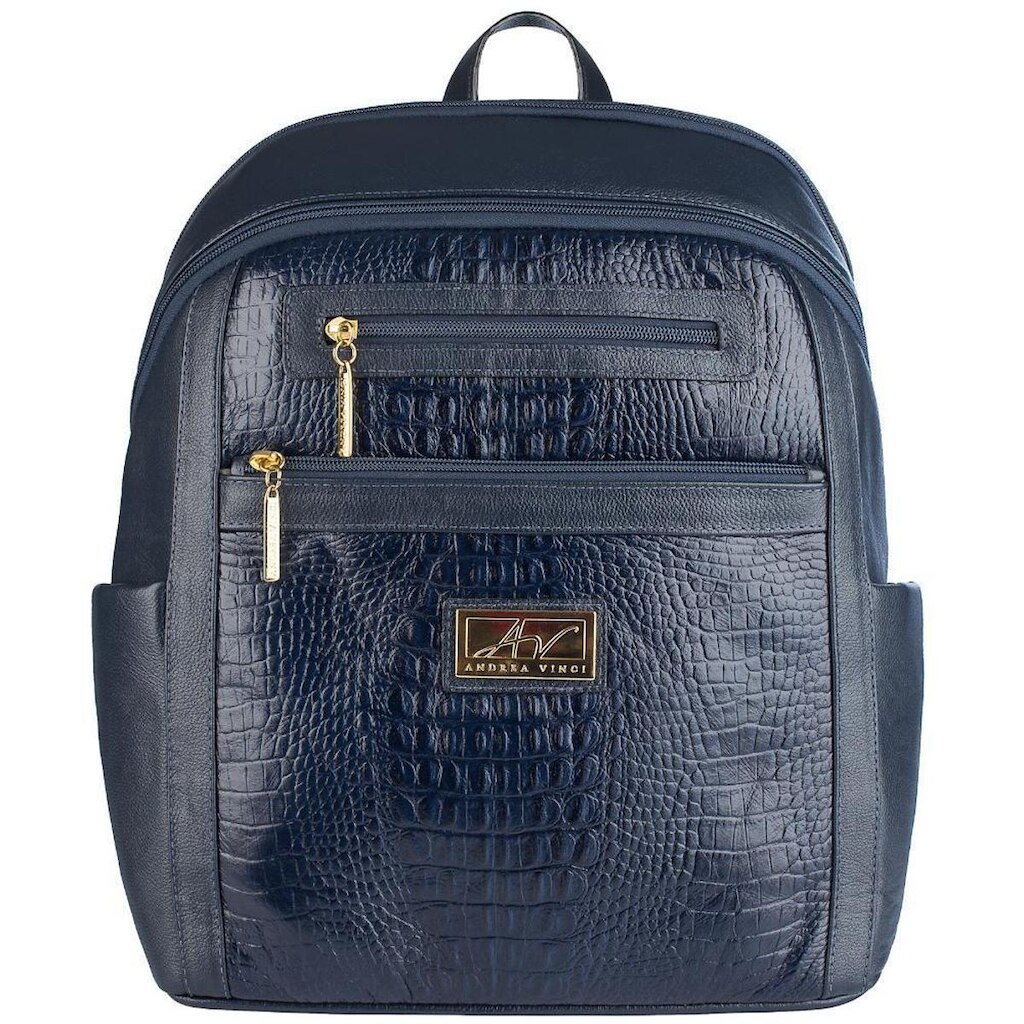 Mochila grande feminina de couro croco Montanna