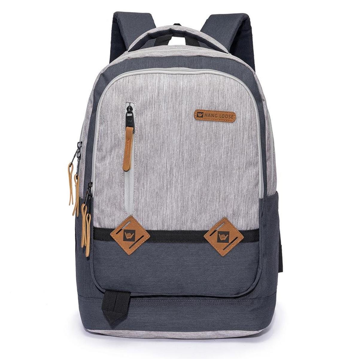 Mochila Hang Loose Aoki Masculina - Cinza+Preto Menor preço em Mochila Hang Loose Aoki Masculina - Cinza+Preto
