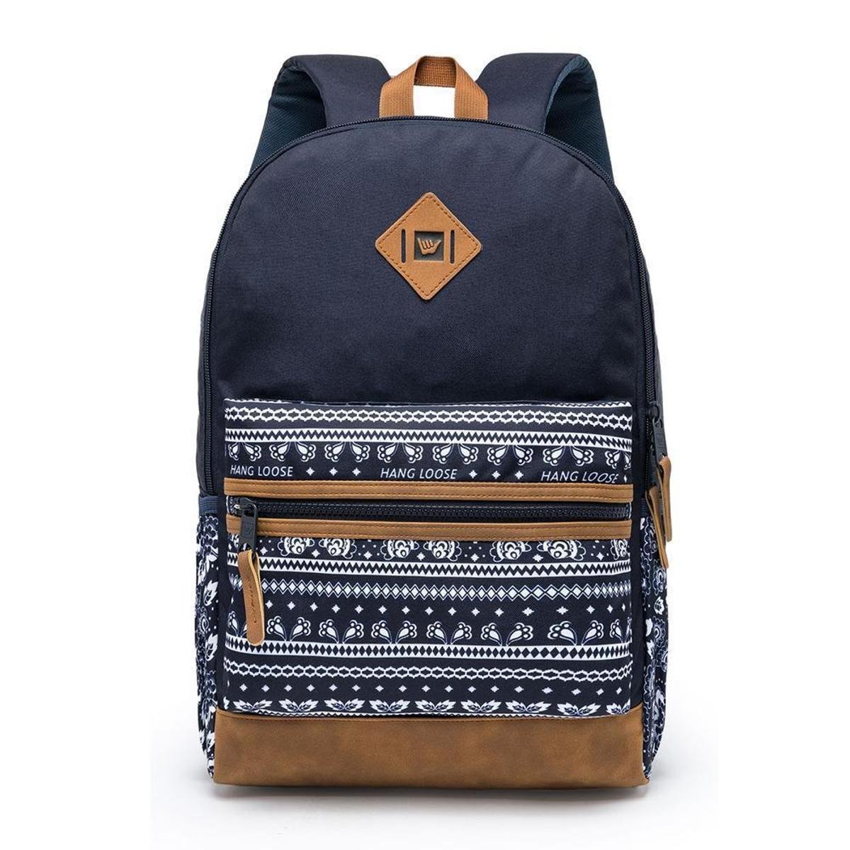 Mochila Hang Loose Blue Estampado Camurça - Azul Menor preço em Mochila Hang Loose Blue Estampado Camurça - Azul