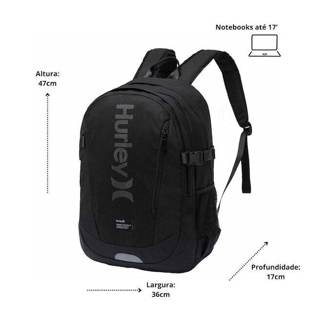 Mochila Hurley Notebook Reforçada Grande Masculina 28 Litros