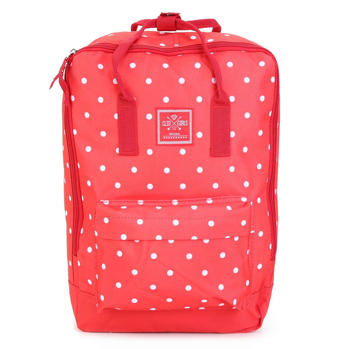 Mochila Infantil Clio Girl Original Poá - Vermelho+Branco Menor preço em Mochila Infantil Clio Girl Original Poá - Vermelho+Branco