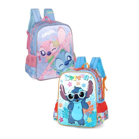 Mochila Infantil De Costas Escolar Stitch Luxcel
