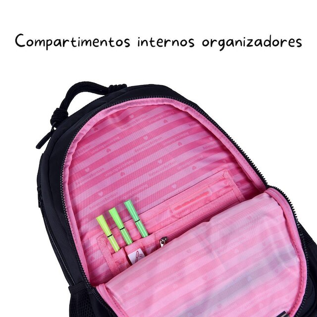 Mochila Juvenil Feminina com cadarços extras Rebecca Bonbon