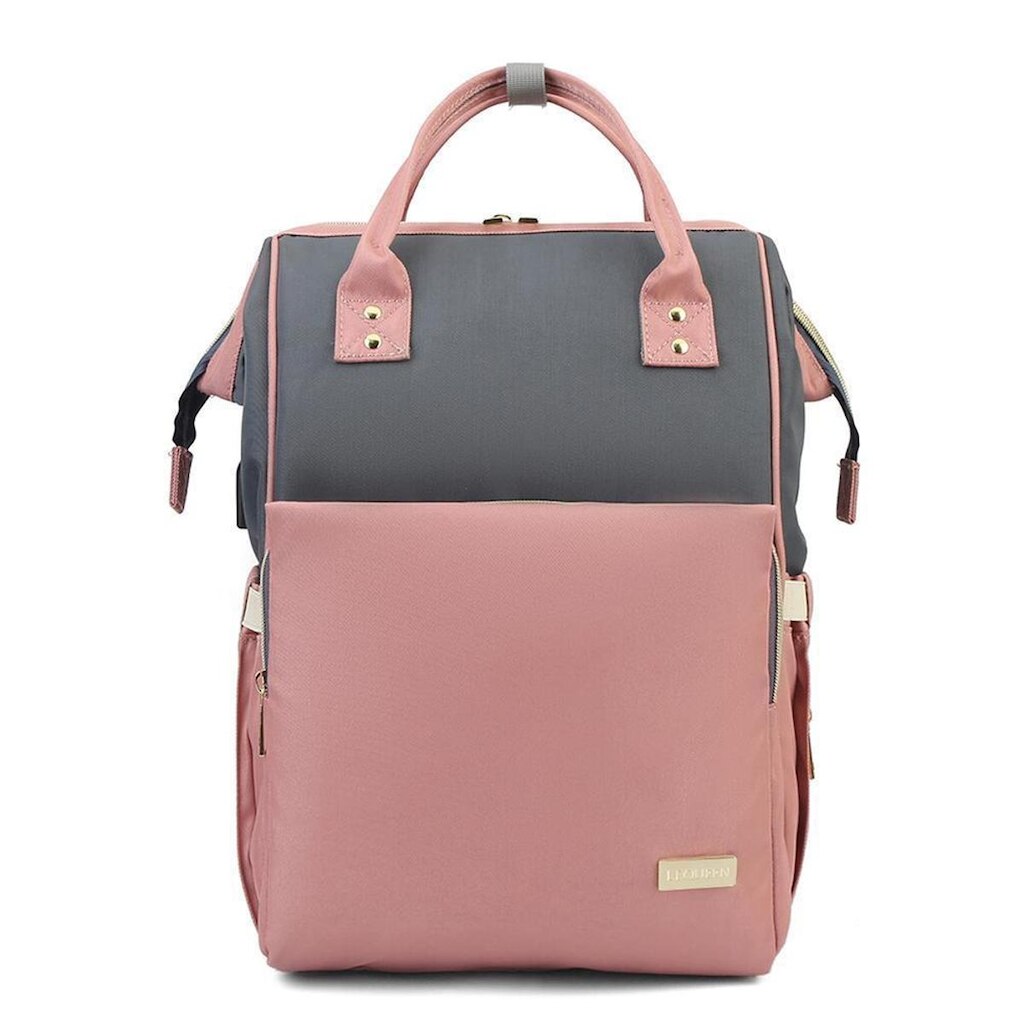 Mochila Lequeen Moderna Reforçada Espaçosa USB Impermeável Resistente Maternidade