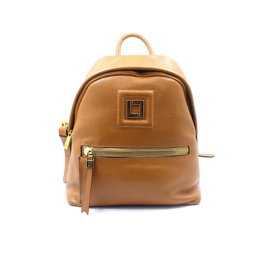 Mochila Luz da Lua Logo Feminina - Marrom-Claro