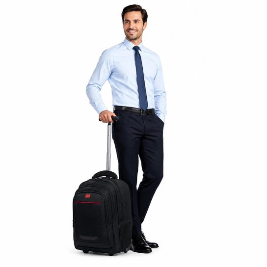 Mochila Masculina Executiva Swicky Rodinhas Reforçada Notebook Costas