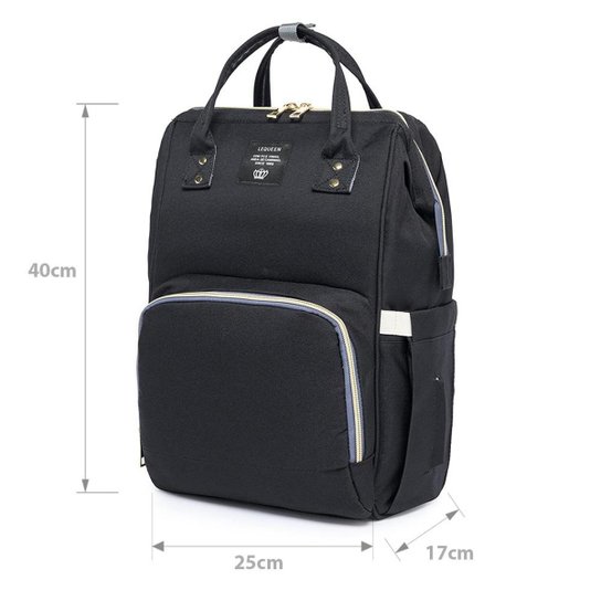 Mochila Maternidade Feminina Lequeen Impermeável Porta mamadeira Bebê Menina Menino