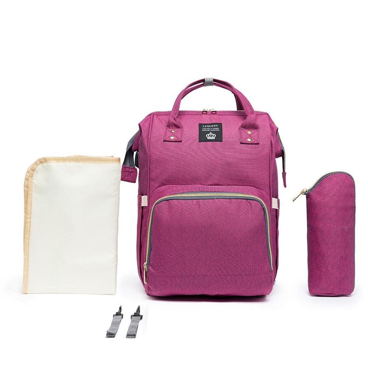 Mochila Maternidade Lequeen c/ Porta Mamaderia/Ganchos/ Trocador/ Usb - Roxo é ruim? Mochila Maternidade Lequeen c/ Porta Mamaderia/Ganchos/ Trocador/ Usb - Roxo é boa?