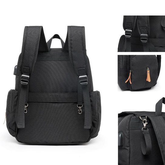 Mochila Maternidade Lequeen c/ Trocador/ Saída P/ Cabo Usb e Ganchos