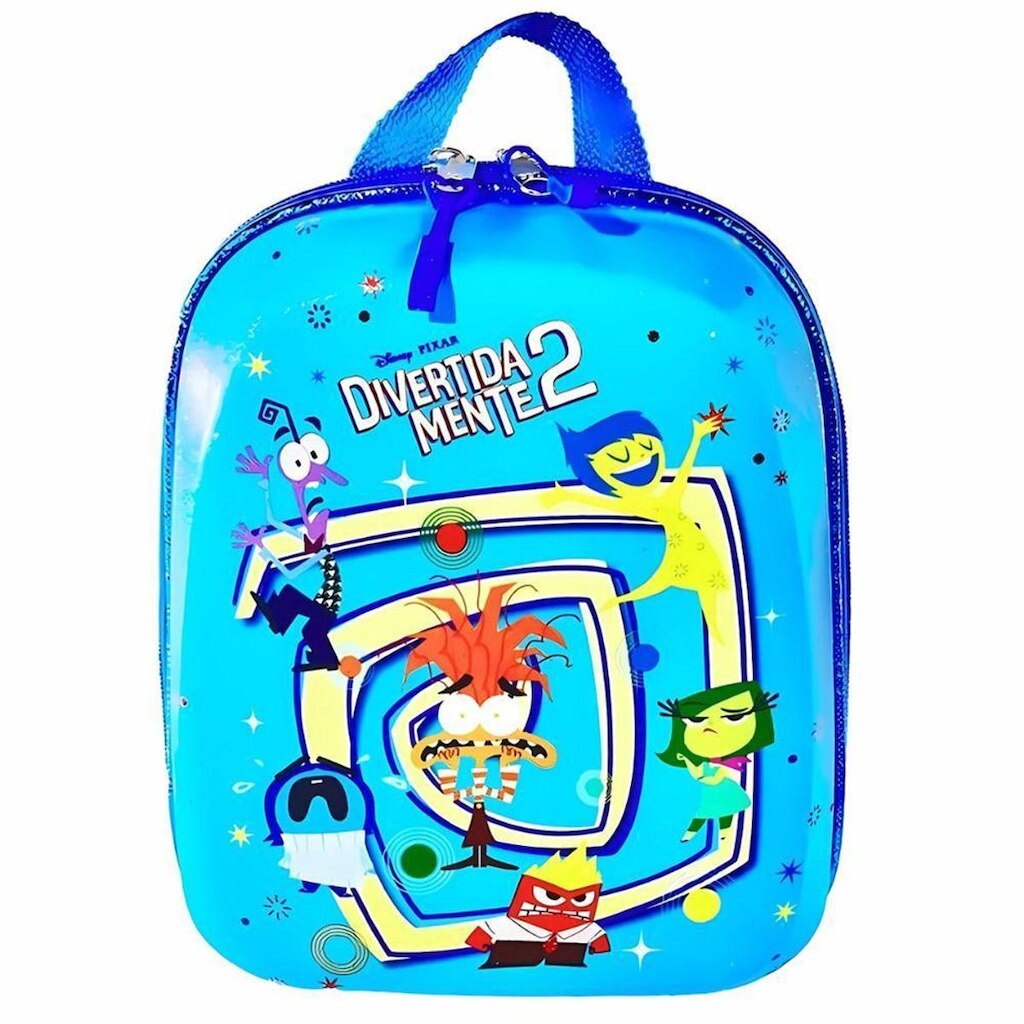 Mochila MaxToy Escolar Divertidamente Roleta Azul