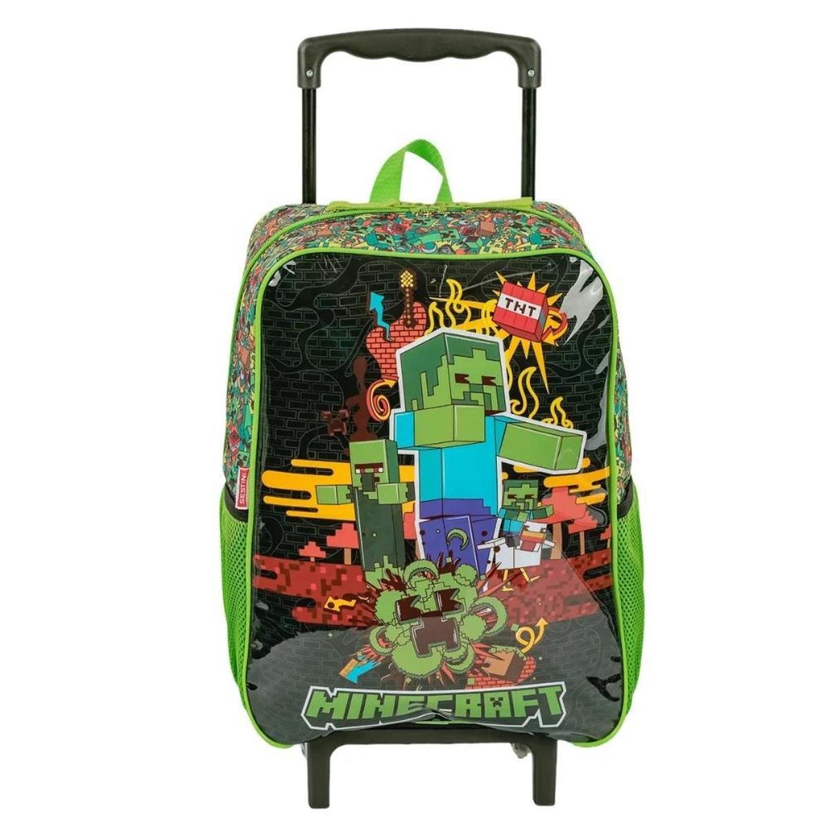 Mochila Minecraft Fun rodas Infantil M Sestini Meninos | Zattini