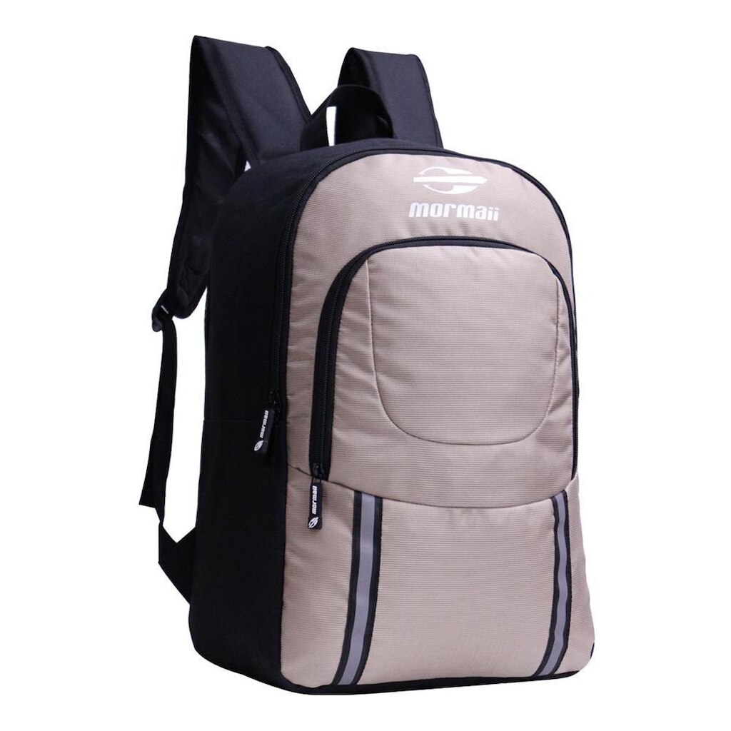 Mochila Mormaii Preto Bege Dia a Dia Notebook Resistente