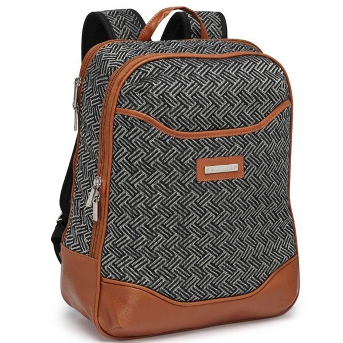 Mochila Para Notebook 15.6' Lola Feminina Viccina - Caramelo+Preto Menor preço em Mochila Para Notebook 15.6' Lola Feminina Viccina - Caramelo+Preto