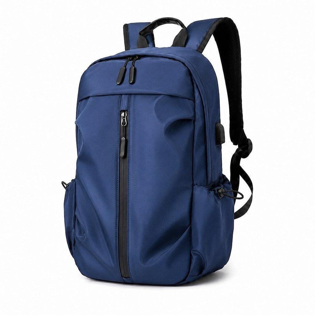 Mochila para Notebook 15,6 USB Azul Grande para Trabalho Faculdade Viagem