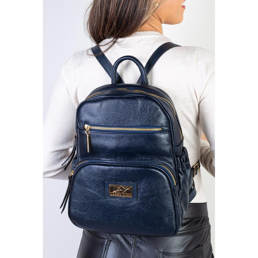 Mochila pequena de couro liso Zoey