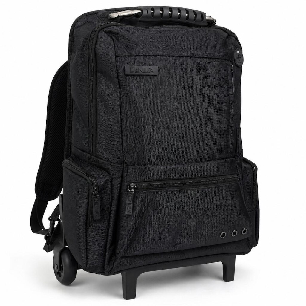 Mochila Rodinhas Executiva 2 Em 1 Notebook Viagem Carrinho LS Bags Preto Reforçada
