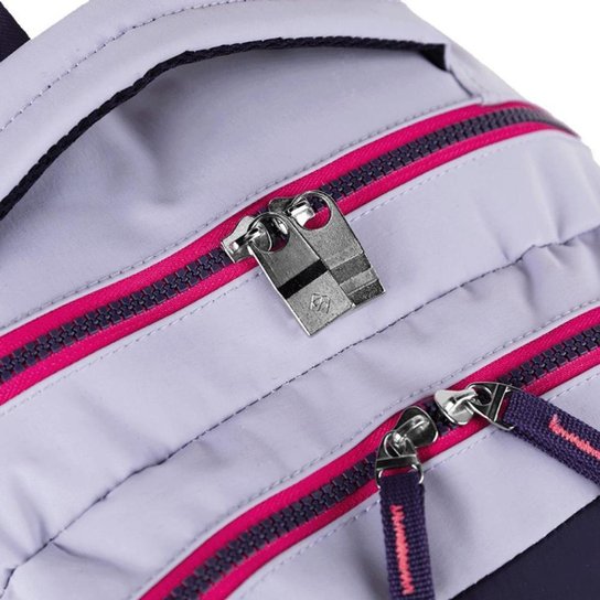 Mochila Sestini 2 Compartimentos College Crinkle 4 Roxo