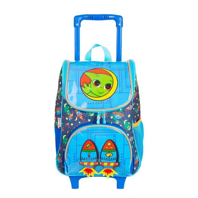 Mochila Sestini Com Rodinhas Média Y Alien 16 Litros Azul