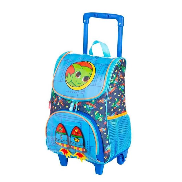 Mochila Sestini Com Rodinhas Média Y Alien 16 Litros Azul