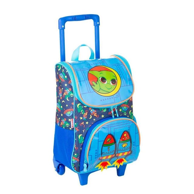 Mochila Sestini Com Rodinhas Média Y Alien 16 Litros Azul