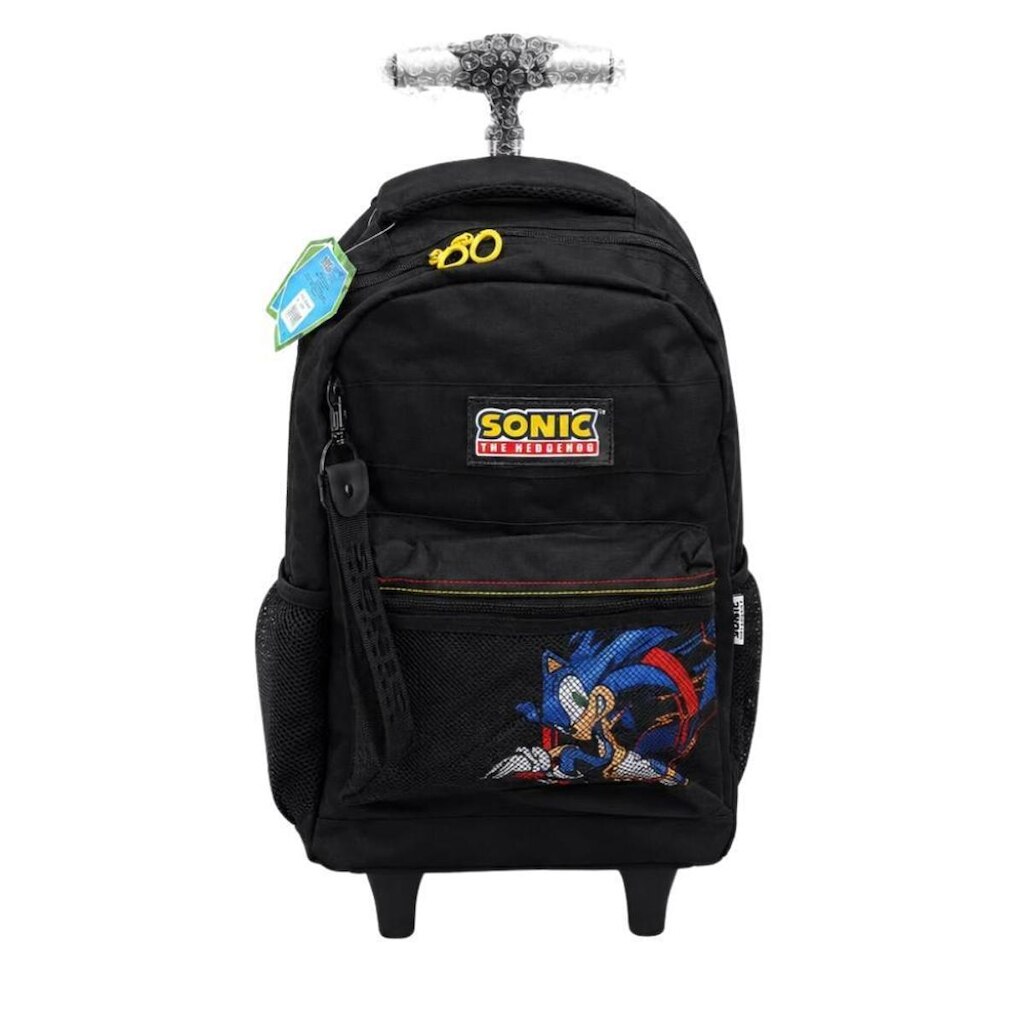 MOCHILA SONIC LUXCEL INFANTIL MASCULINA COM RODINHAS MC50722SO