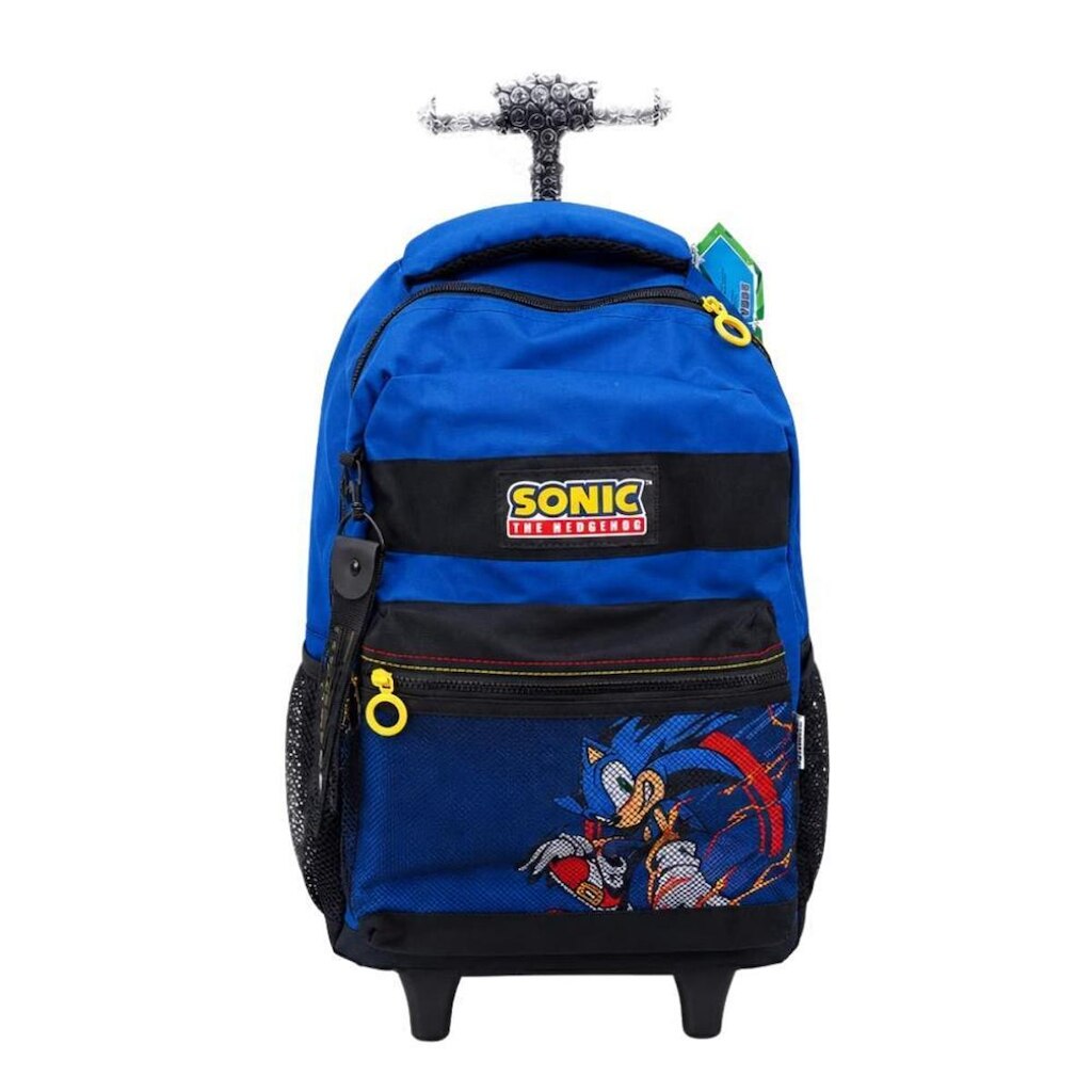 MOCHILA SONIC LUXCEL INFANTIL MASCULINA COM RODINHAS MC50722SO