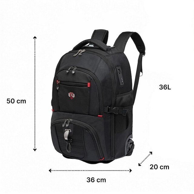 Mochila Swissport De Rodinhas Executiva Notebook 36 Litros