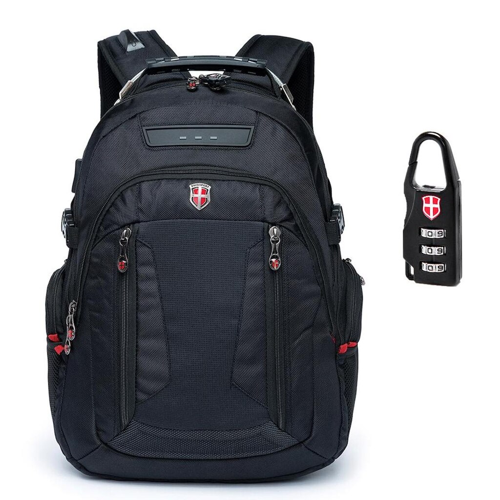 Mochila Swissport P/ Notebook C/ Adaptador de Fone C/ Cadeado 37 Litros