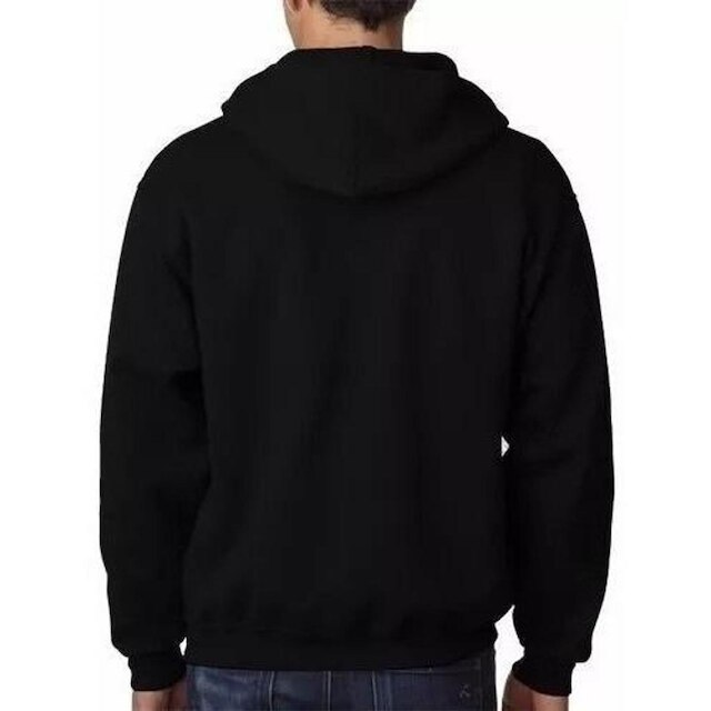 Moletom Aberto Com Ziper Liso Capuz Bolso Blusa Frio Moleton
