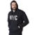 MOLETOM ABERTO ESTAMPA NEW YORK CITY PRATA - Preto