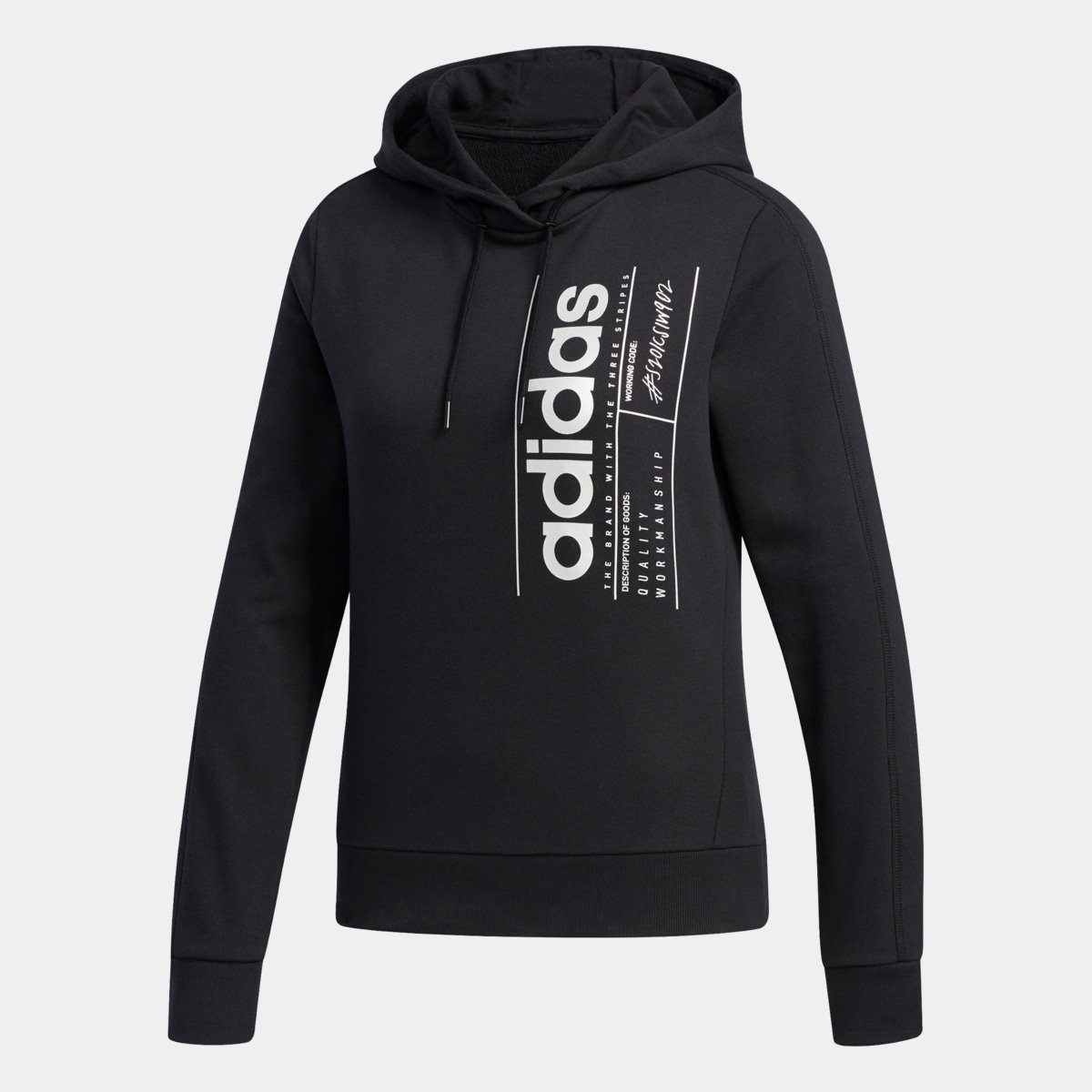 Moletom Adidas Brilliant Basics Capuz Feminino - Preto e Branco Menor preço em Moletom Adidas Brilliant Basics Capuz Feminino - Preto e Branco
