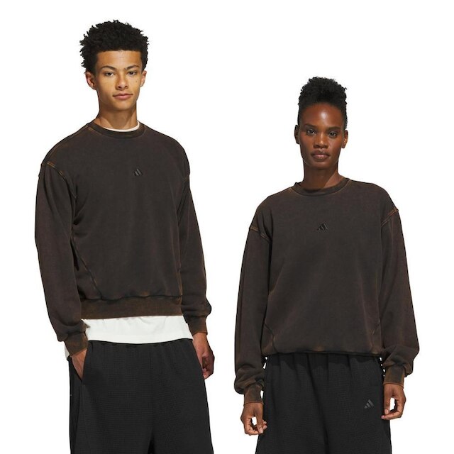 Moletom Adidas De Gola Careca Com Efeito Desbotado Em Fleece