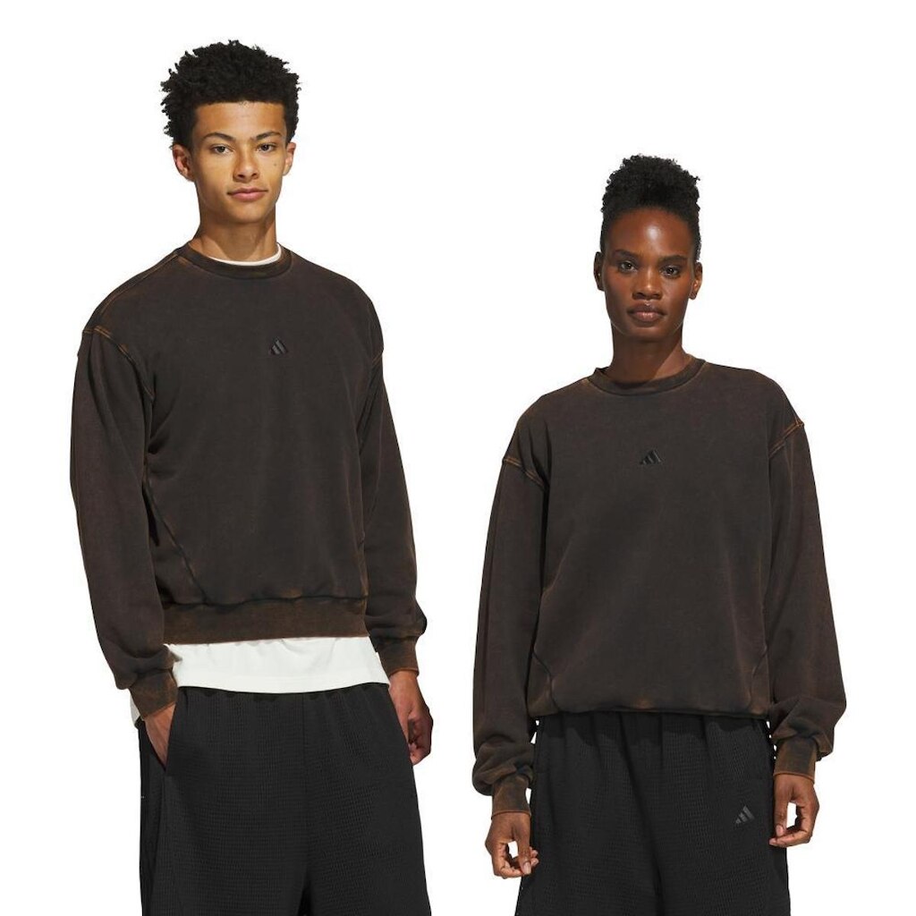Moletom Adidas De Gola Careca Com Efeito Desbotado Em Fleece