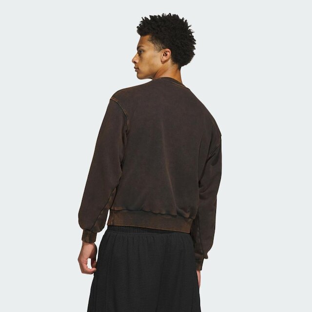 Moletom Adidas De Gola Careca Com Efeito Desbotado Em Fleece