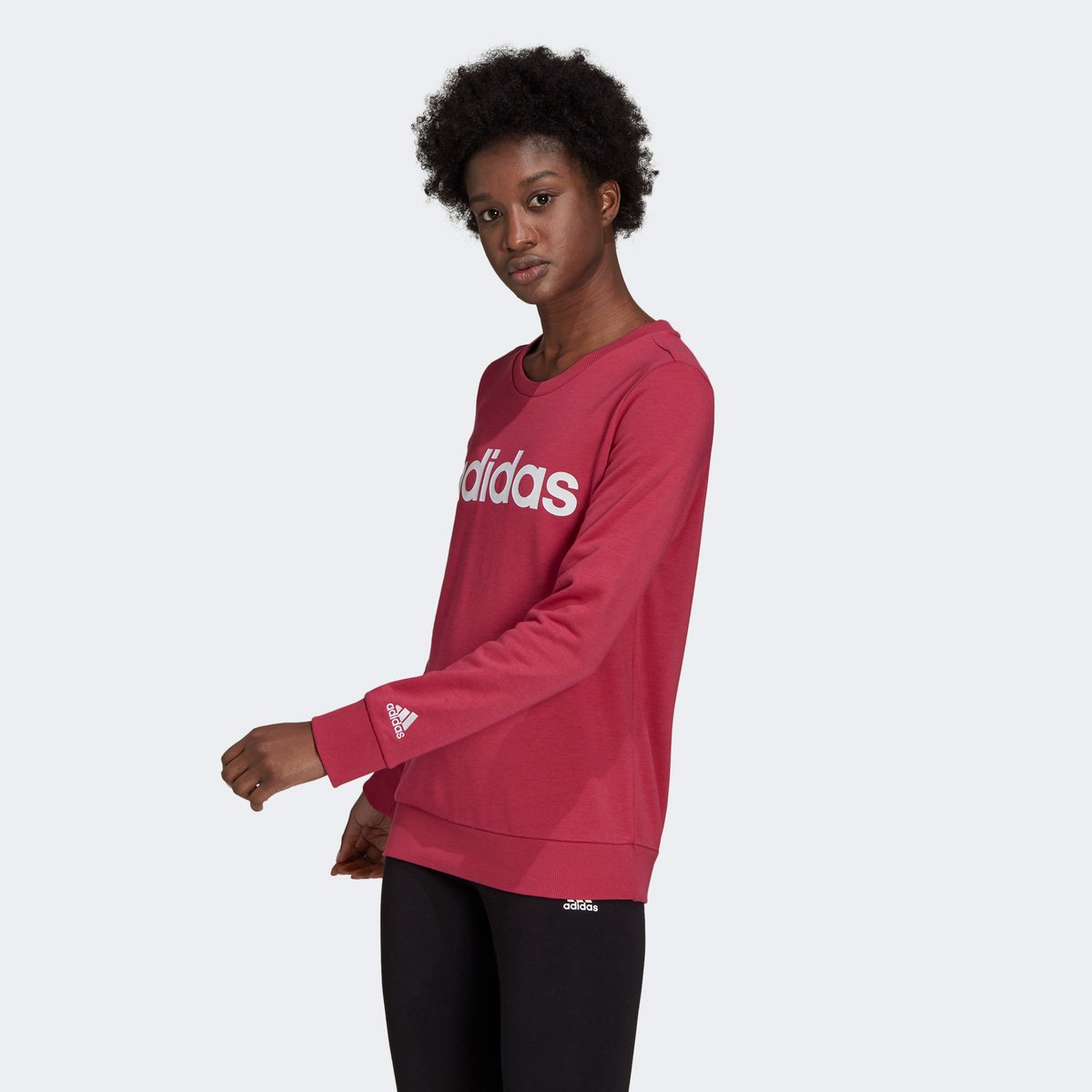 moletom adidas essentials linear feminino rosa